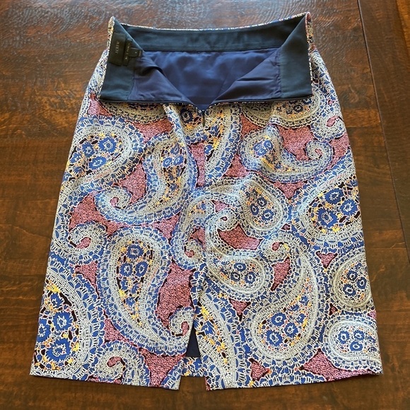 J Crew No.2 Pencil Skirt Shahan Paisley Size 2 - Picture 7 of 15
